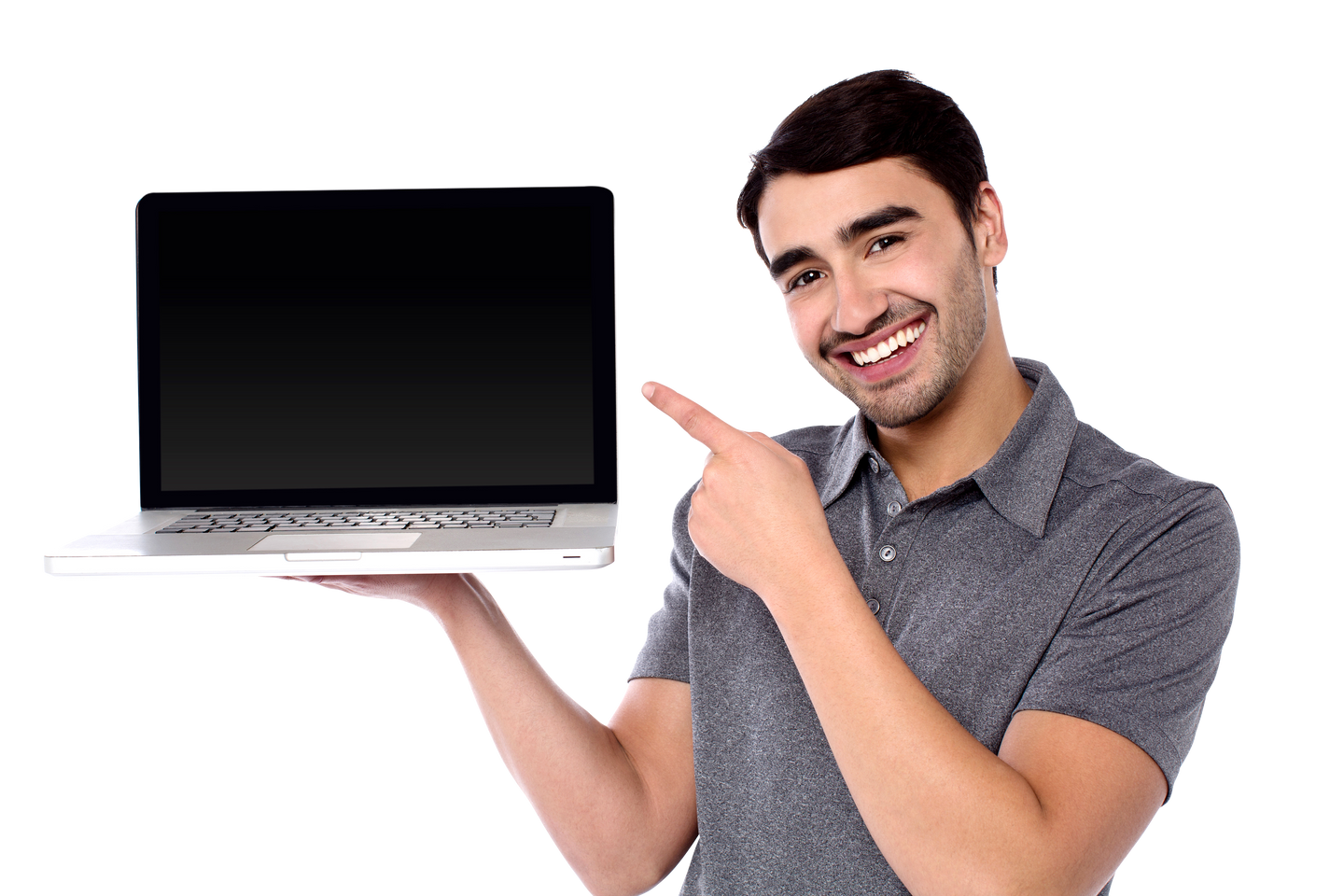 Man Showing Laptop