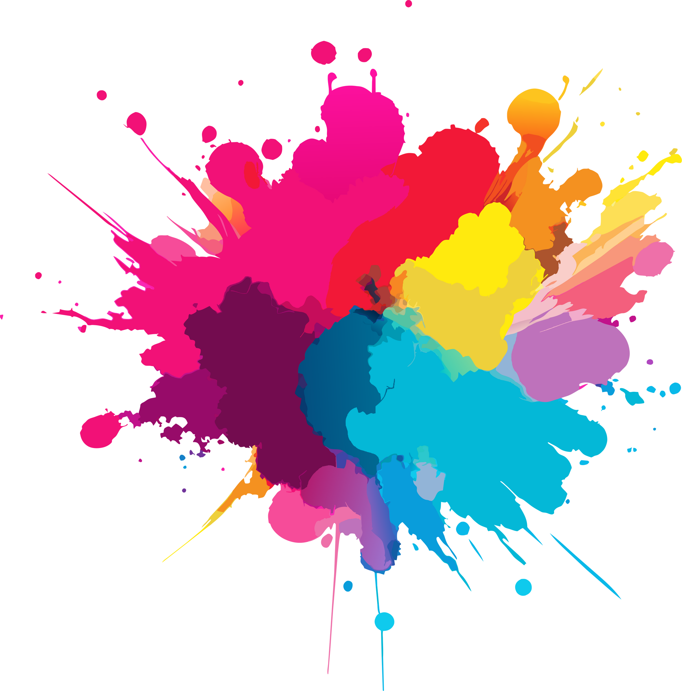 Colorful watercolor splash splatter stain